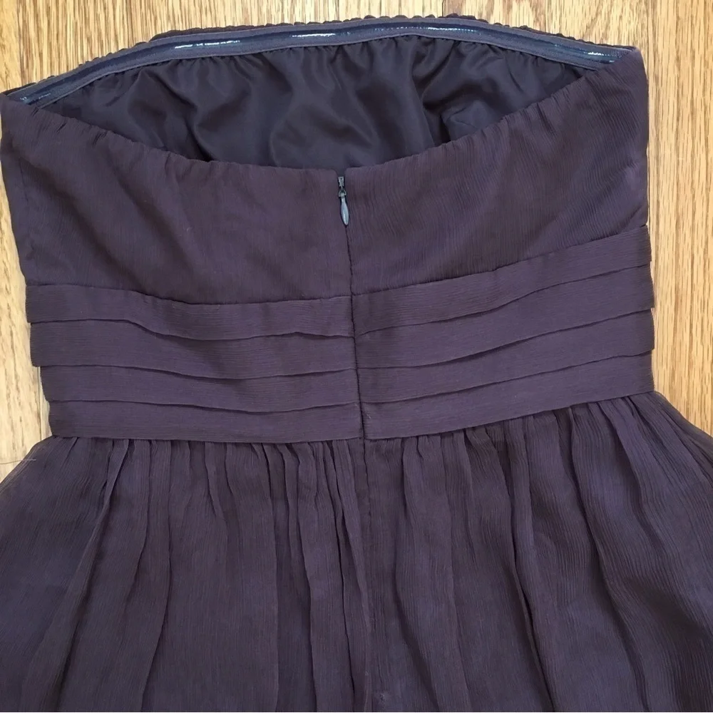 J. Crew juliet strapless chiffon 100% silk bridal prom mini dress